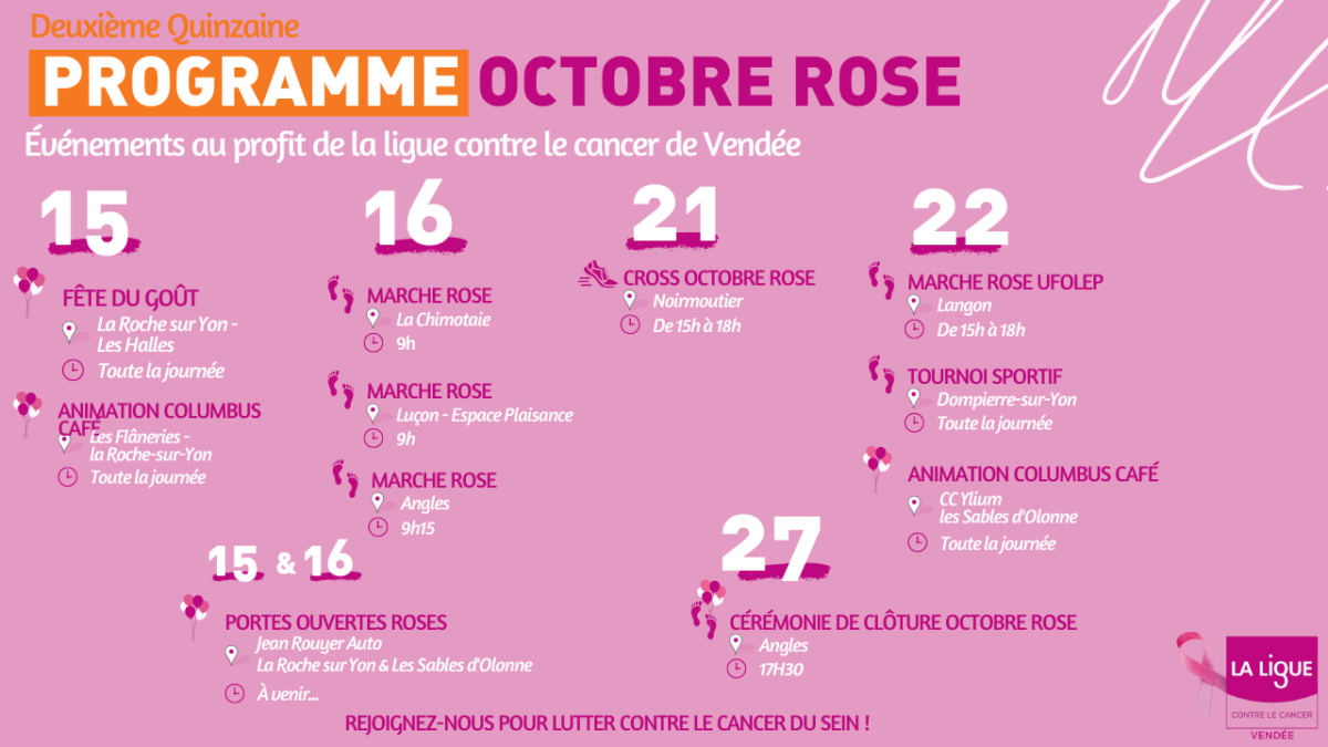 programme octobre rose en vendee